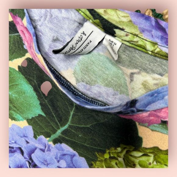 & Other Stories floral half sleeve top size 2 hydrangea print shirt t-shirt tee - Picture 4 of 7